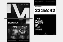 mantra club website design greyscale webdesign
